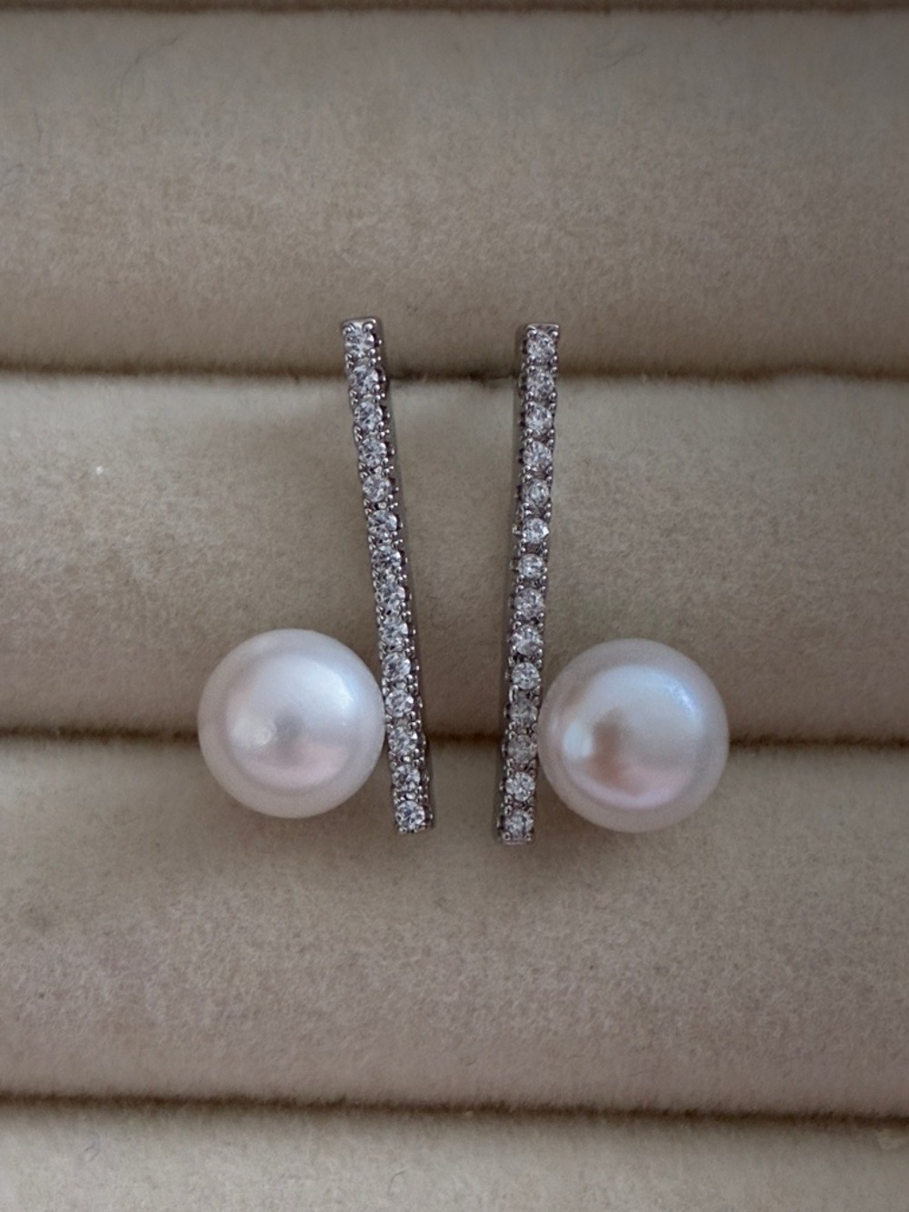 Elegant Silver Pearl Earrings